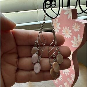 🦋 2/$10 - Earrings - Handmade - Silver/Pink